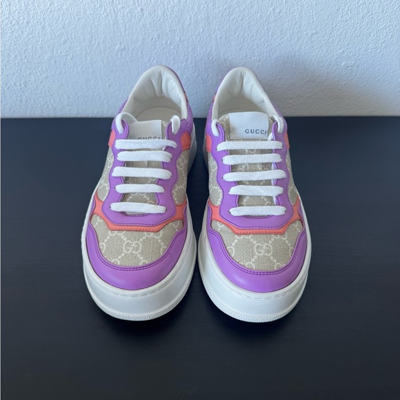 Gucci Lavender and Pink Logo Sneakers - Picture 6 of 7